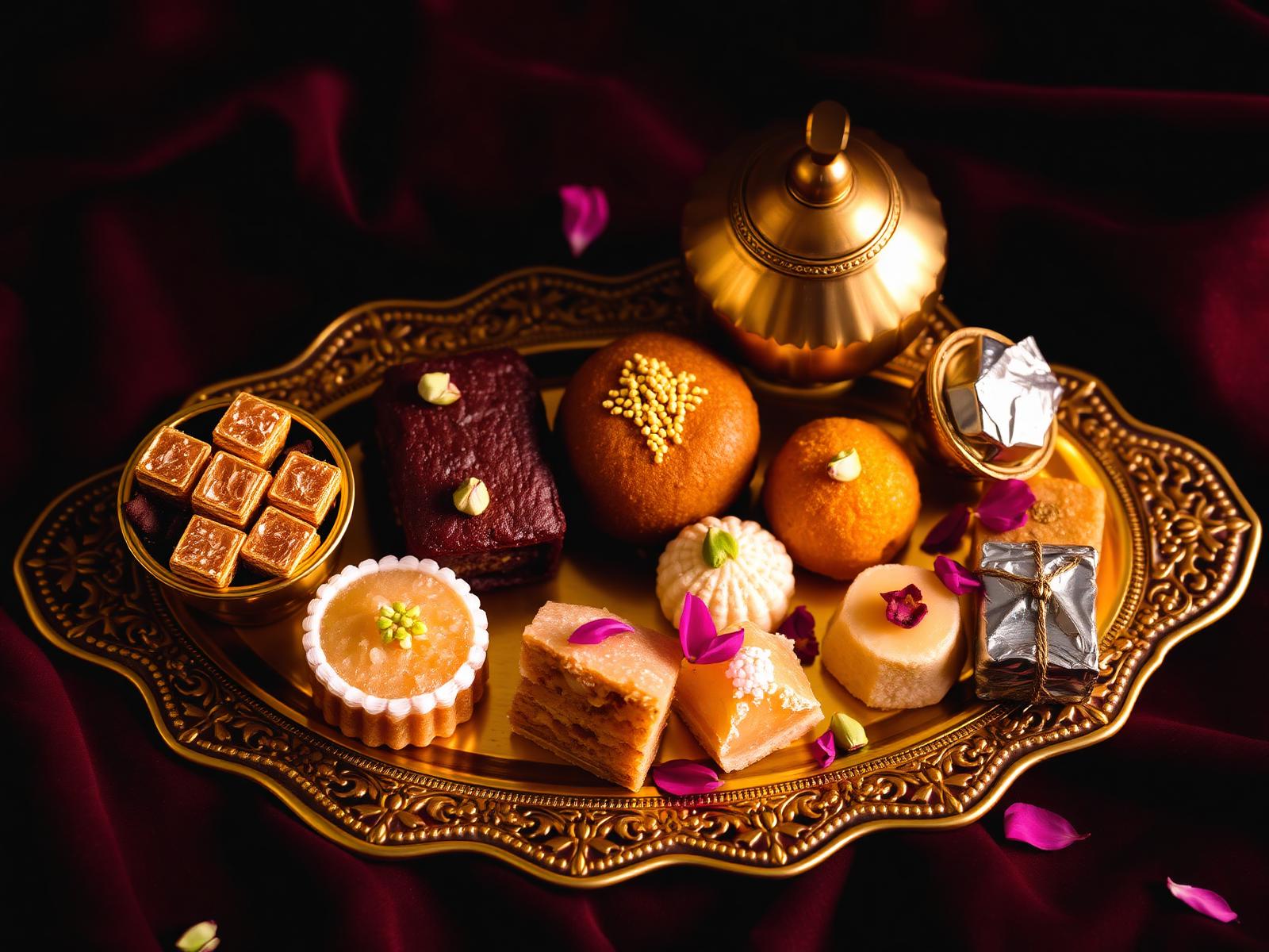 Assortment of premium Indian mithai